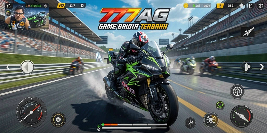 Gambaran gameplay balapan motor yang mendebarkan di 777AG.