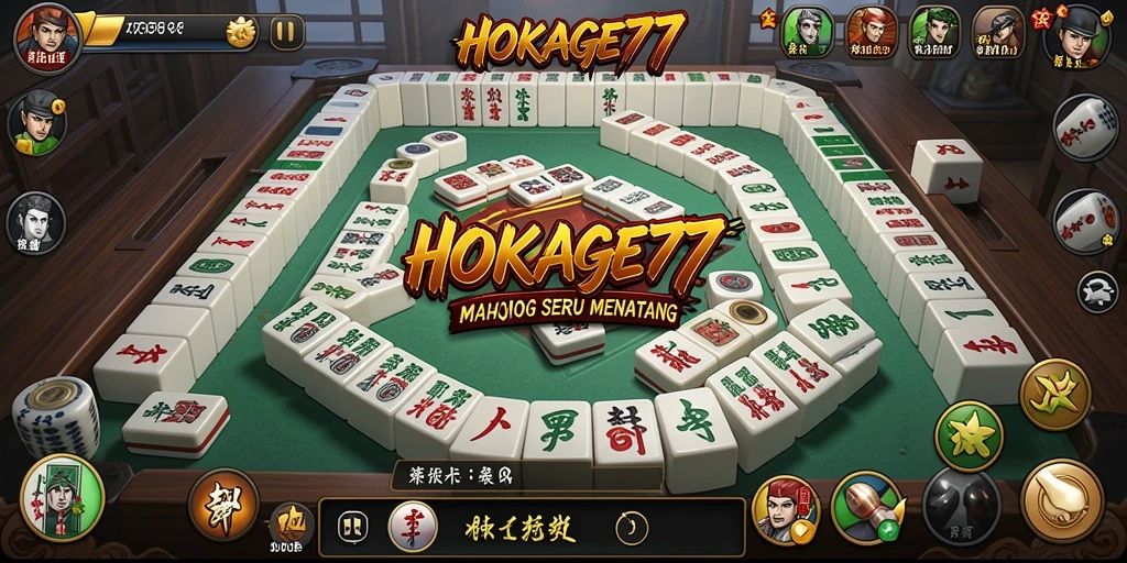 Tampilan gameplay seru dari HOKAGE77 dengan elemen Mahjong.