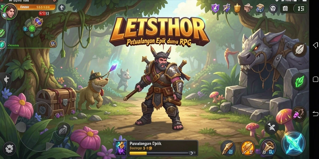 Tangkapan layar saat beraksi dalam LETSTHOR, RPG penuh petualangan.