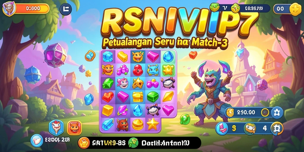Tampilan gameplay seru di RSNVIP7 dengan tantangan Match-3.