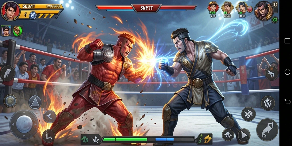 Screenshot gameplay SOBAT777 menampilkan pertarungan yang seru dan dinamis.