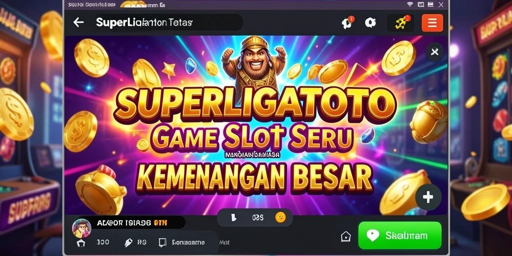 Screenshot gameplay SUPERLIGATOTO dengan fitur slot yang menarik.