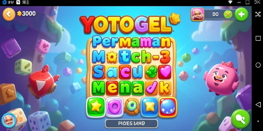 Screenshot Menampilkan Gameplay Seru YOTOGEL dengan Kombinasi Warna Menarik.